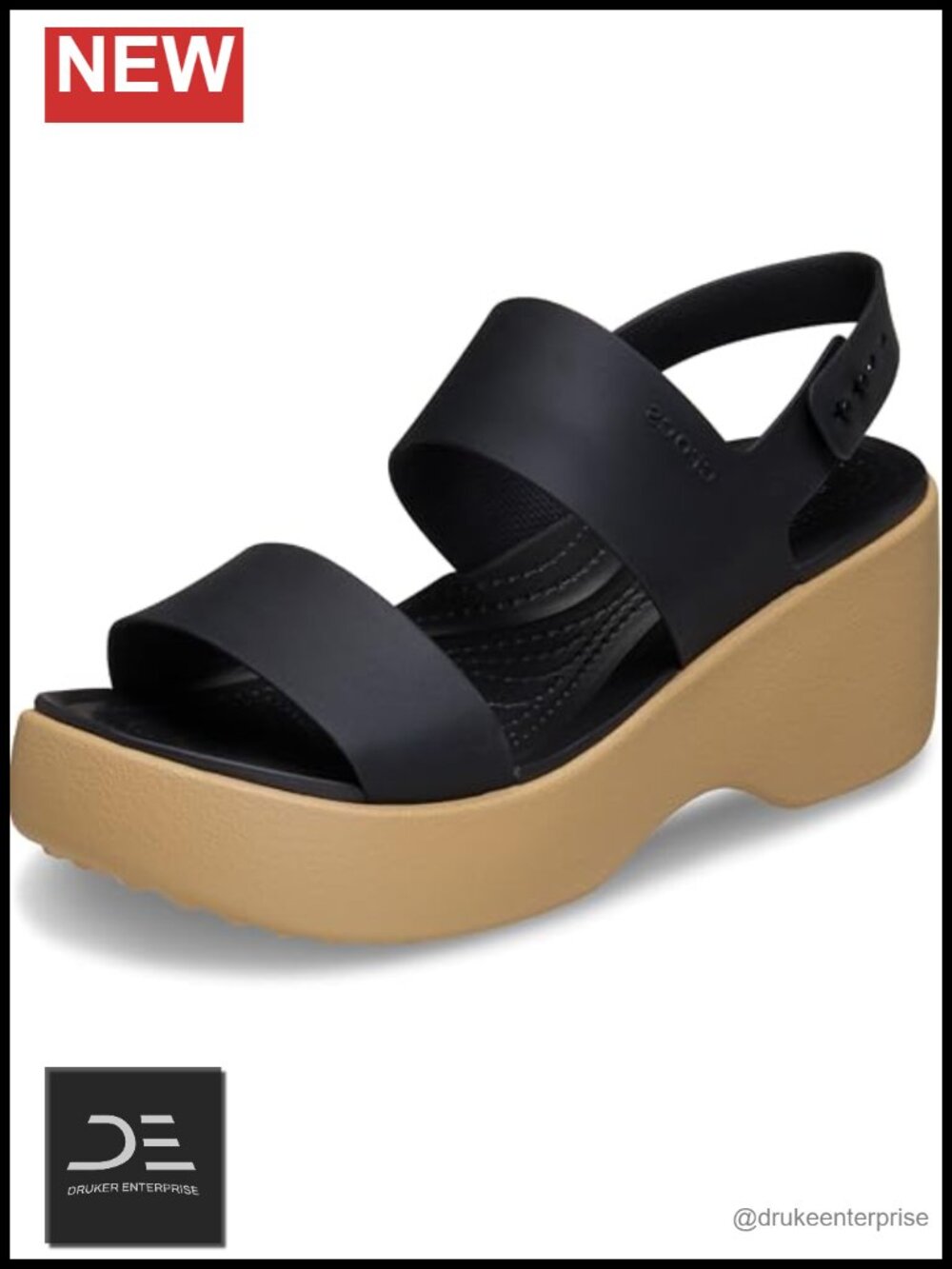 Crocs Brooklyn Sky Wedge Sandals, Adjustable Strap, Open Toe, Water Resistant
